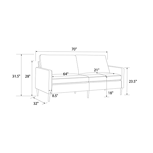 REALROOMS Ellie 3-Seater Velvet Sofa, Reversible Back Cushions, Green