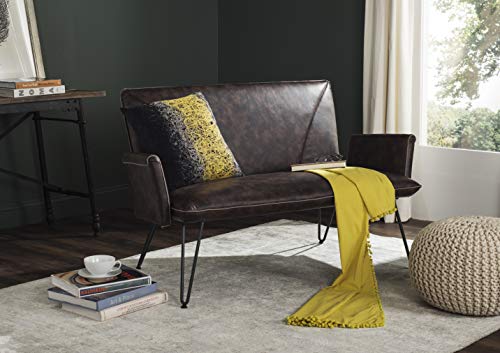 Safavieh Home Collection Johannes Mid-Century Modern Antique Brown Settee