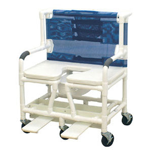 MJM Bariatric Shower Commode Chair w/ Deluxe Elongated Soft Seat