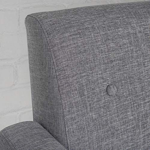 Christopher Knight Home Sawyer Mid-Century Modern Fabric 3-Seater Sofa, Grey / Natural