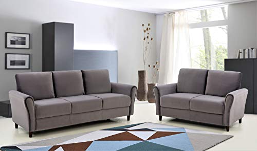 Container Furniture Direct Celestia Mid Century Modern Upholstered Sloped Arms Living Room Sofa, 80.31