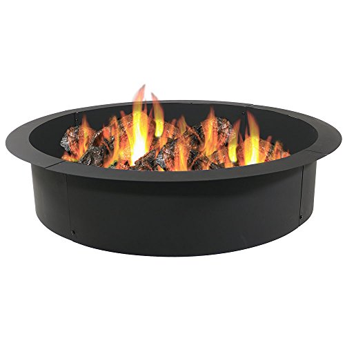 Sunnydaze Wood Burning Outdoor Fire Pit Ring / Liner - Heavy Duty - DIY Above or In Ground Fire Ring Kit - 45 Inch Outside x 39 Inch Inside