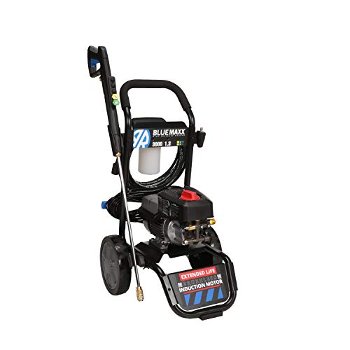 AR Blue Clean Maxx3000, Induction Motor 3000 PSI Electric Pressure Washer, 1.3 GPM with Cart, Power car wash, Driveway, Fence, Deck, ATV, Boat