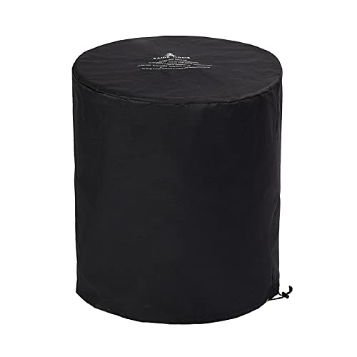 BAIDE HOME Fire Pit Table Round Outdoor Propane Gas Fire Pit with Natural Granite Stone Top 22 inch Fire Column & Auto-Ignition Heavy Duty Cover for Outside Patio