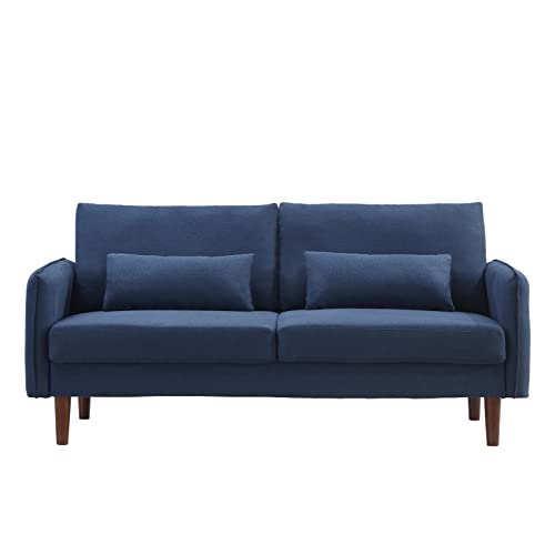 CINNIC Sofa Couch, Modern Decor Fabric Sofa, Couch Furniture Suitable for Small Spaces Living Room, Soft Fabric Upholstery, Easy, Tool-Free Assembly (Sofa, Blue)