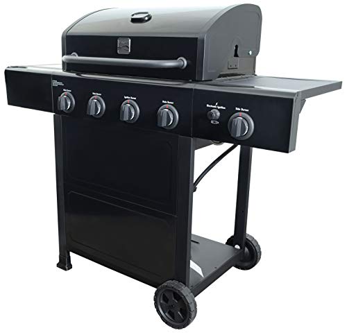 Kenmore PG-40406SOL-1-AM 4 Open Cart Grill with Side Burner, Black