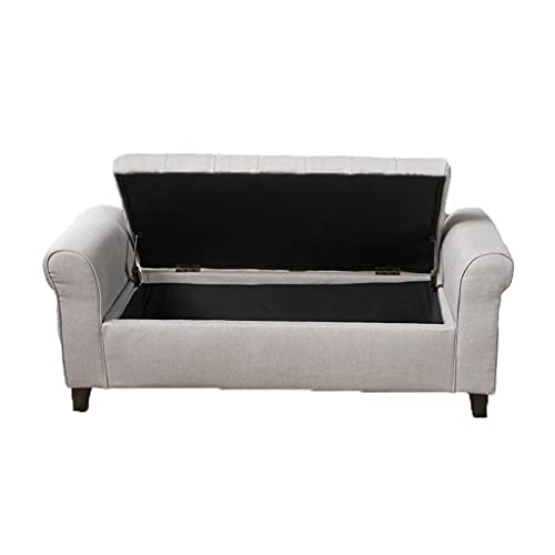 Sofas Sectional Contemporary Rolled Arm Fabric Storage Bench for Living Room Modern Design Couch Lounger (Color : Sky Grey)