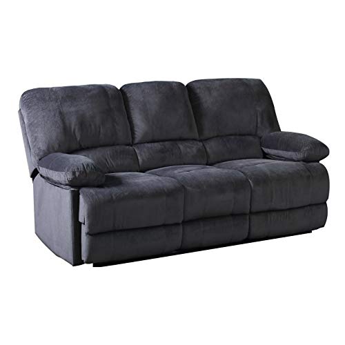AC Pacific Kevin Contemporary Upholstered Recliner Seat with Gentle Lower Lumbar Massage, Sofa, Lead Grey