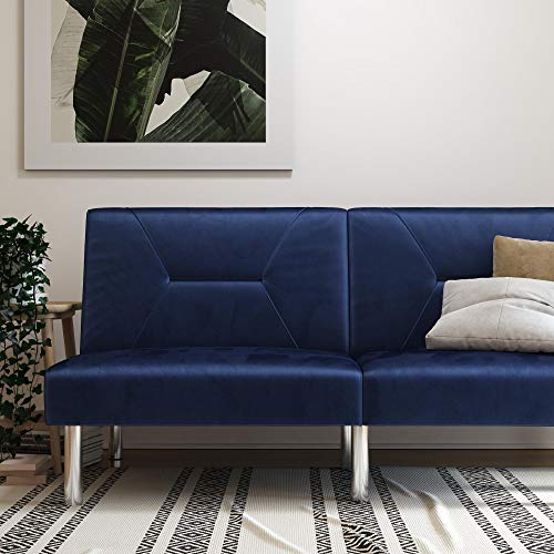 DHP Convertible Sofa Bed and Couch Futon, Blue