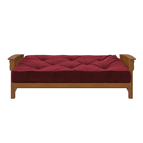 DHP 8 Inch Independently Encased Coil Futon Mattress, Red Microfiber