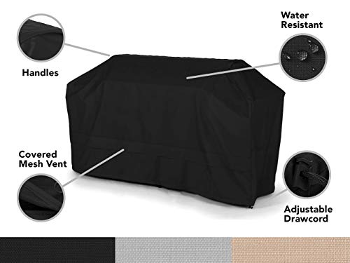 Covermates Island Grill Cover - Heavy-Duty Polyester, Weather Resistant, Mesh Vent, Grill and Heating-Ripstop Black