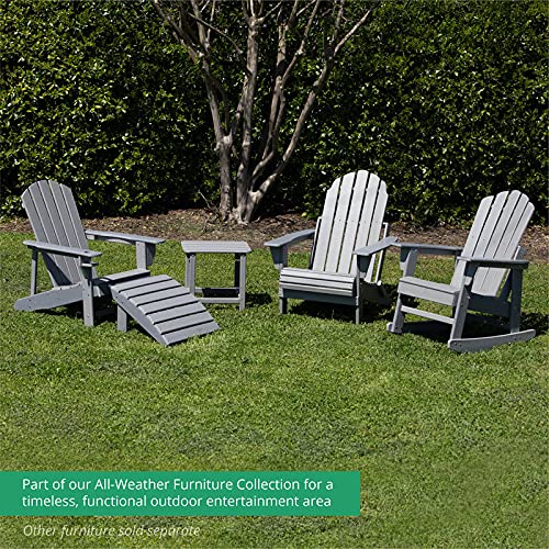 TITAN GREAT OUTDOORS Everwood Hilltop Platinum Grey Curve Back Poly Adirondack Folding Chair