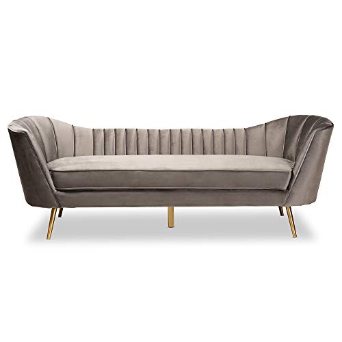Baxton Studio Kailyn Sofas, Grey/Gold