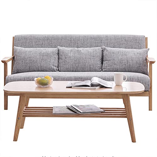 BINGTOO Nordic Small Apartment Solid Wood Fabric Double Three-Person Lazy Sofa Living Room Hotel Reception Office Modern Minimalist Combination