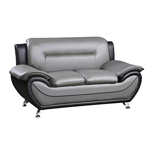 Lexicon Muncie Living Room Loveseat, Gray/Black