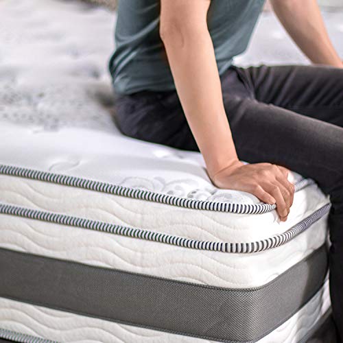 ZINUS 14 Inch Green Tea Cooling Swirl Memory Foam Hybrid Mattress / Pocket Innersprings for Motion Isolation / Edge Support, Queen