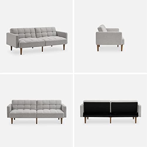 Mopio Aaron Futon Convertible Sofa Sleeper Futon with Arms Split Back Design 77.5