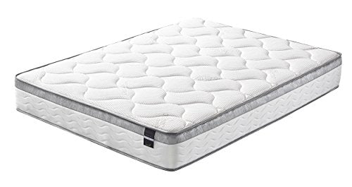 Oliver Smith - Organic Cotton - 10 Inch - Perfect Sleep - Comfort Plush Euro Pillow Top - Cool Memory Foam & Pocket Spring Mattress - Green Foam Certified - Queen