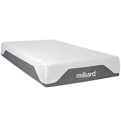 Milliard 10 Inch Semi Firm Memory Foam Mattress/CertiPUR-US Certified/Bed-in-a-Box/Pressure Relieving, Queen