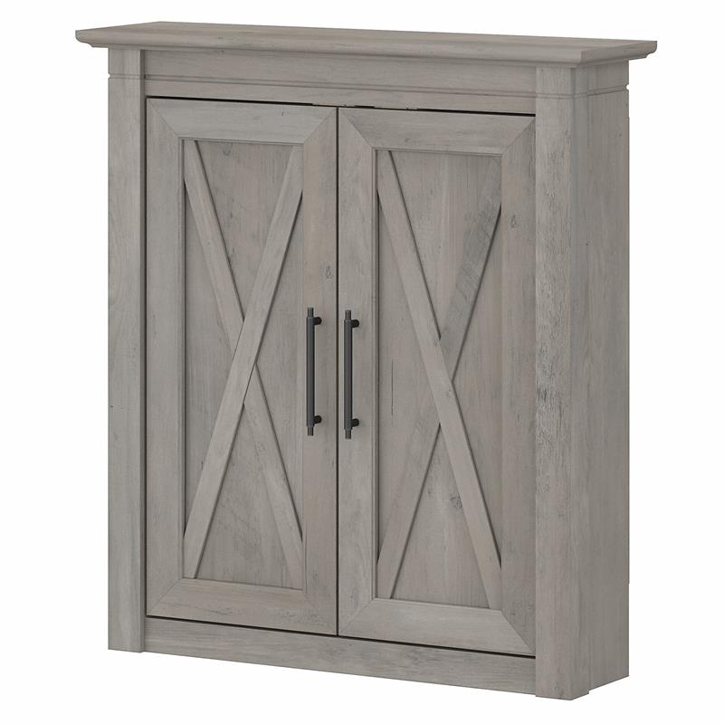 Bathroom Wall Cabinet with Doors in Driftwood Gray - Engineered Wood