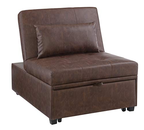 Powell Marnie Brown Faux Leather Sofa Bed