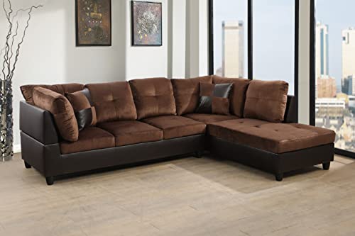 Beverly Fine Furniture Andes Microfiber with Faux Sofas, Brown