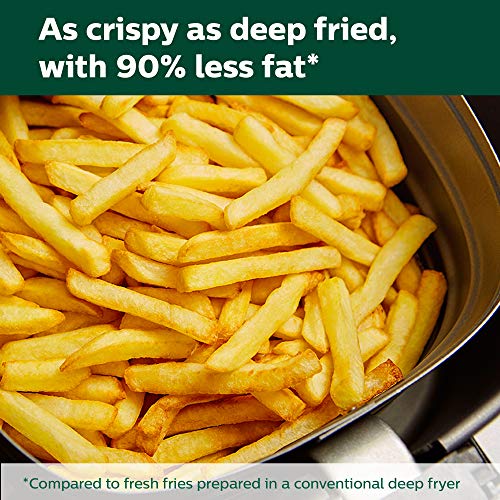 Philips Kitchen Appliances Premium Digital Airfryer with Fat Removal Technology + Recipe Cookbook, 3 qt, Black, HD9741/99, X-Large