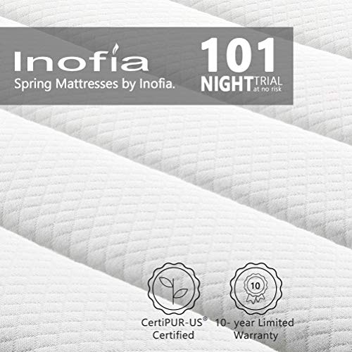 Inofia Twin Mattress, 12 Inch Hybrid Innerspring Single Mattress in a Box, Cool Bed with Breathable Soft Knitted Fabric Cover