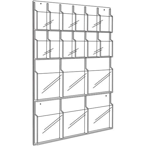 Safco Magazine/Pamphlet Display Rack, 18 Pocket(s) - 45