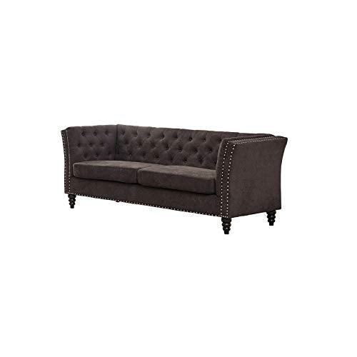 Kingway Furniture Palem Microfiber Living Room Sofa in Brown
