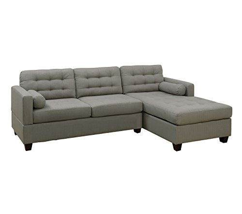 Poundex F7564 Bobkona Kiele Sectional Set, Grey