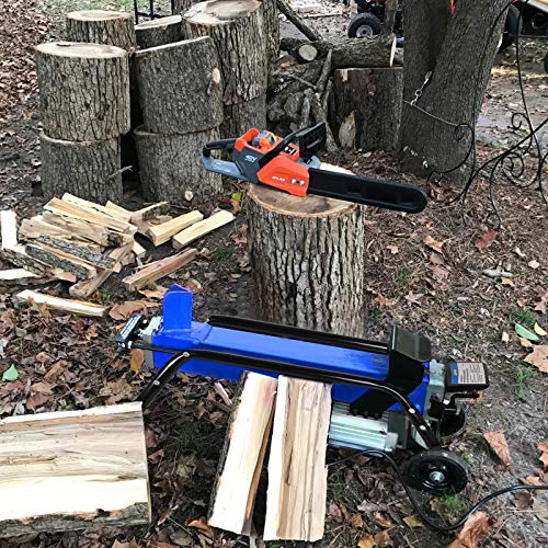 BILT HARD 6 Ton Electric Log Splitter, 15Amp Horizontal Wood Splitter with Hydraulic Ram, Two-Hand Controls