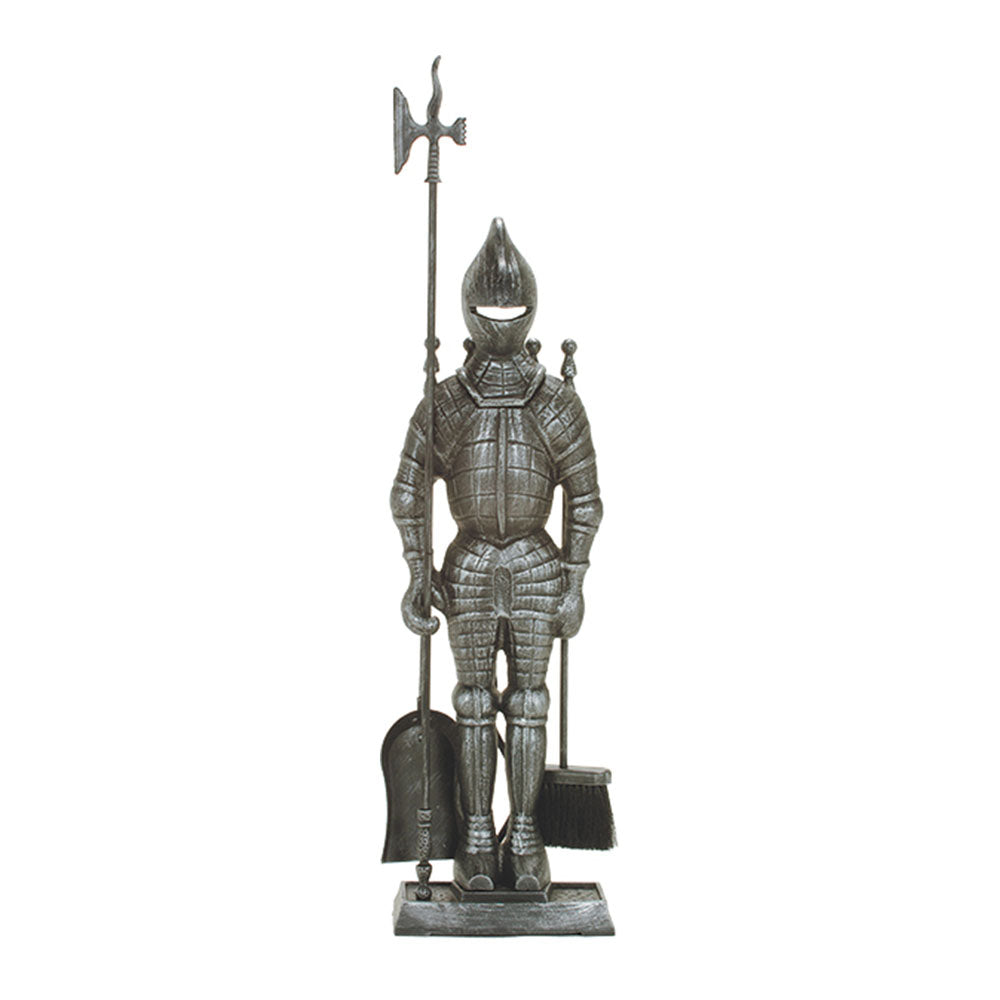 Dagan 5-Piece Pewter Large Knight Fireplace Tool Set