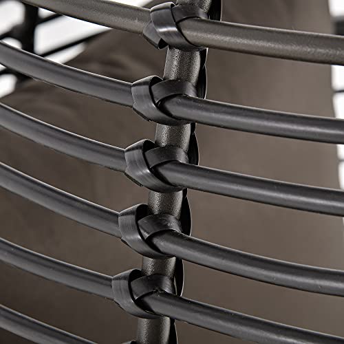 Outsunny Outdoor Egg Chair, Rattan Wicker 360 Degree Swivel Round Basket Chair with Cushion, Brown