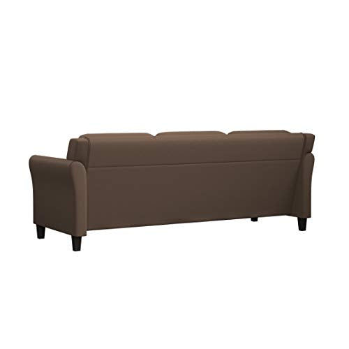 Lifestyle Solutions Harrington Stationary Sofa in Brown Microfiber