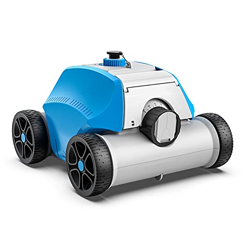 Cordless Pool Cleaner, Up to 120 Mins Running Cycle, Automatic Robotic Pool Cleaner with 6600mAh Rechargeable Built-in Battery, Ideal for Flat Bottom Above Ground/In-Ground Swimming Pools