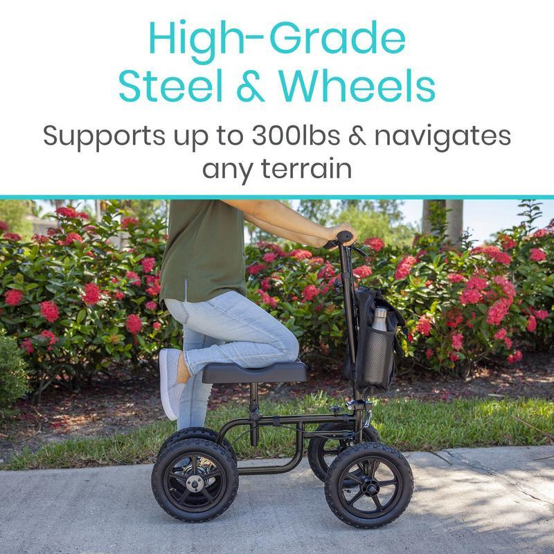 Vive Health MOB1019BLK All Terrain Steerable Knee Walker Black New