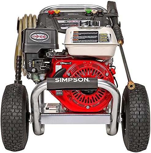 SIMPSON Cleaning ALH3425 Aluminum Gas Pressure Washer Powered by Honda GX200, 3600 PSI @ 2.5 GPM, Black & Red