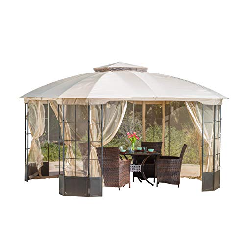 Christopher Knight Home Westerly Outdoor Gazebo Canopy with Cover, 12' x 12', Camel