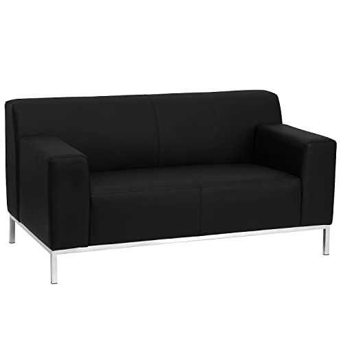 Flash Furniture HERCULES Definity Series Contemporary Black LeatherSoft Loveseat