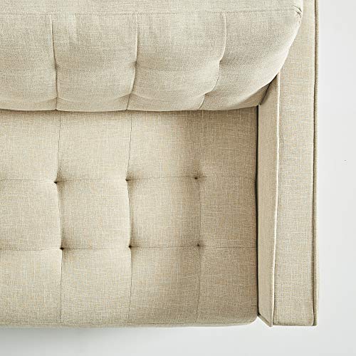 ZINUS Benton Sofa Couch / Grid Tufted Cushions / Easy, Tool-Free Assembly, Beige