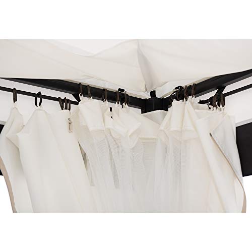 Sunjoy Marquis 10x10 ft. Steel Gazebo, White and Black