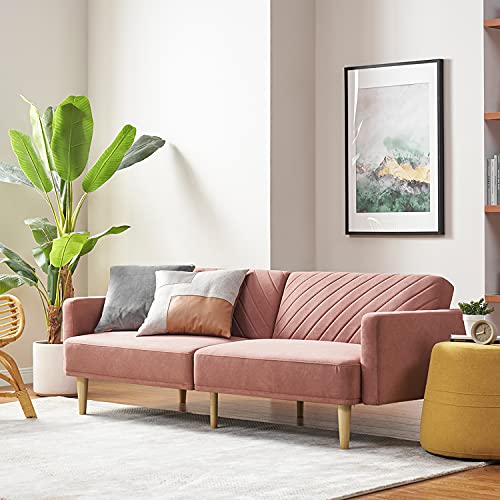 Mopio Chloe Futon Sofa Bed, Convertible Sleeper Sofa with Tapered Legs, 77.5