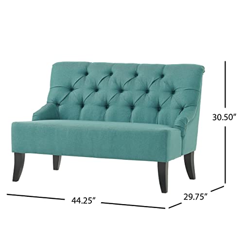 Christopher Knight Home Nicole Fabric Settee, Dark Teal