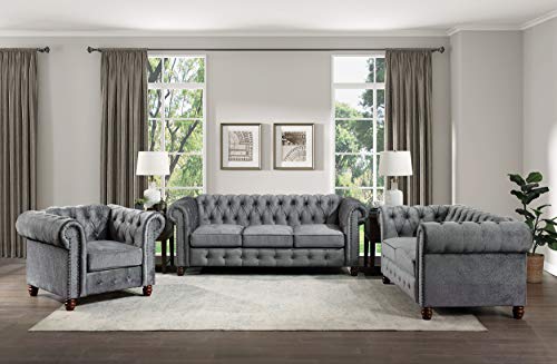 Lexicon Boswell Living Room Sofa, Dark Gray