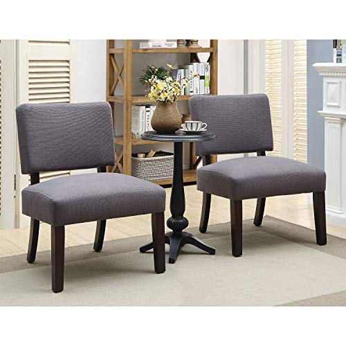 Furniture of America Rise Transitional Upholstered Accent Chair and Round Table Set, Gray