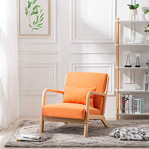 JASOYA gt7-DL Fabric Oak Sofa Orange (66 x 68 x 75cm)