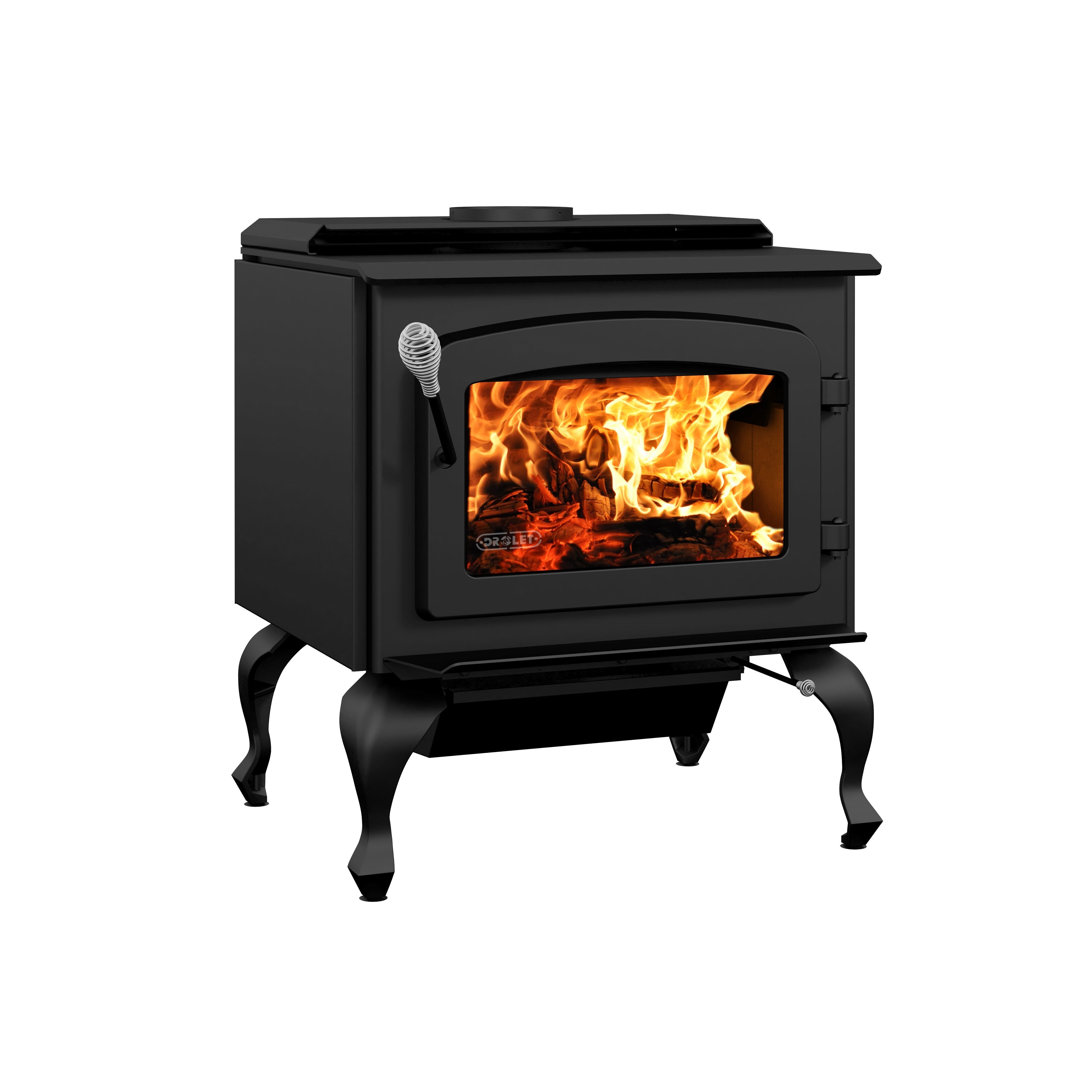 Drolet Escape 1800 EPA Certified 2,100 Sq. Ft. Wood Stove On Legs With Black Door New
