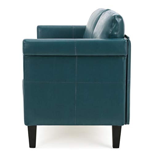 Christopher Knight Home Bellerose Leather Settee, Teal