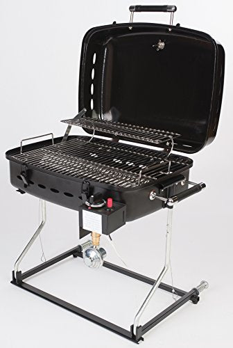 Faulkner 51322 Black Barbecue Grille with Disposable Bottle Adapter